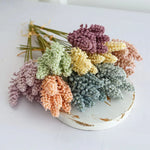 bouquet artificiel fleurs pompons rose clair vert pastel moderne intérieur anniversaire décoration maison