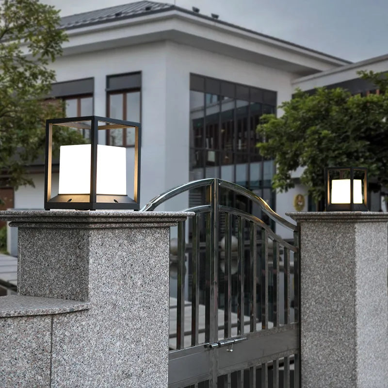 lampe sol contemporaine waterproof led noir blanche ip65 mat aluminium