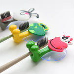 porte brosses dents animaux rose vert blanc jaune suction mur decoratif enfants