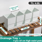 pots succulentes blancs moderne drainage ridge verticale pots différents tailles plateau