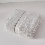serviettes bain coton égyptien blanc gris bleu absorption rapide séchage rapide lavage machine texture