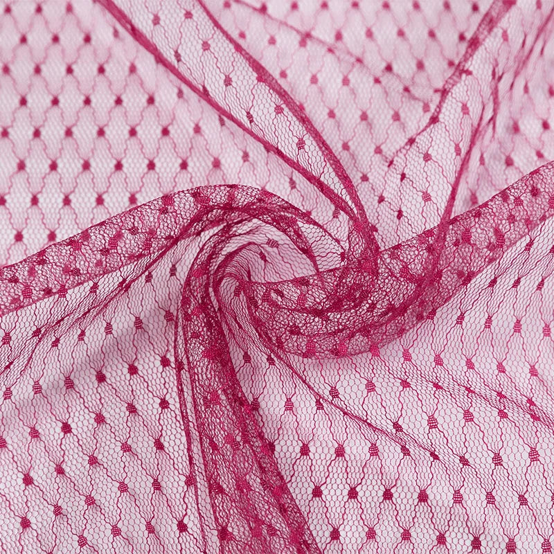 tulle translucide texturé motifs points noirs bleu marine violet noir blanc rouge roseclair