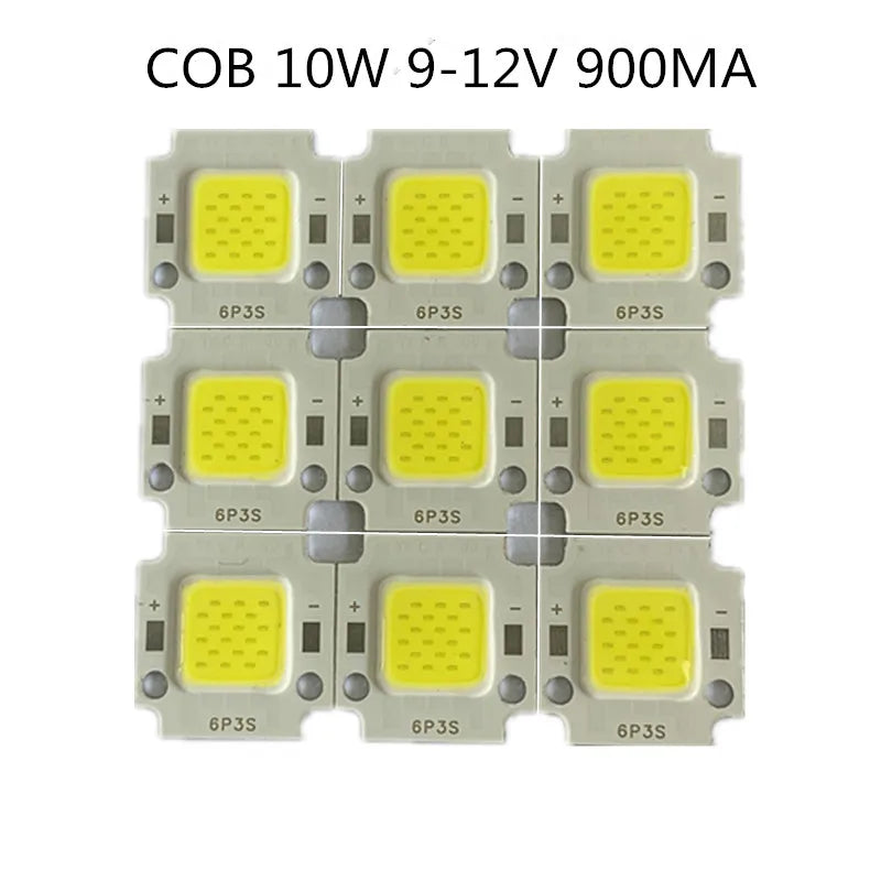 puce led cob haute puissance 10w projecteur lumière rouge bleu vert blanc jaune