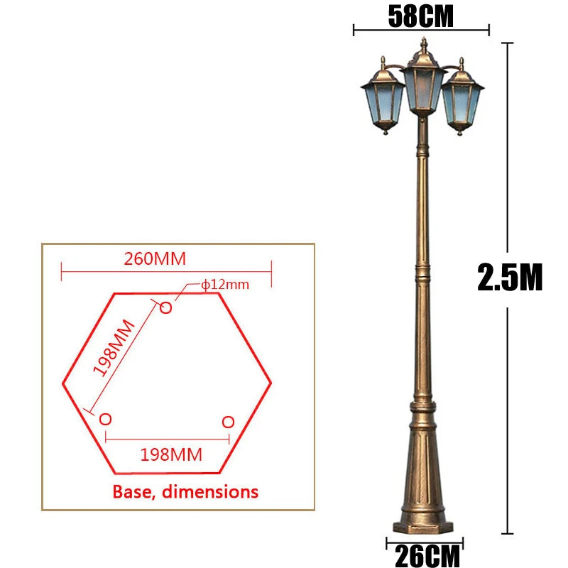 lampadaire or noir rétro classique éclairage public ip65 led alu certifié cccextérieur