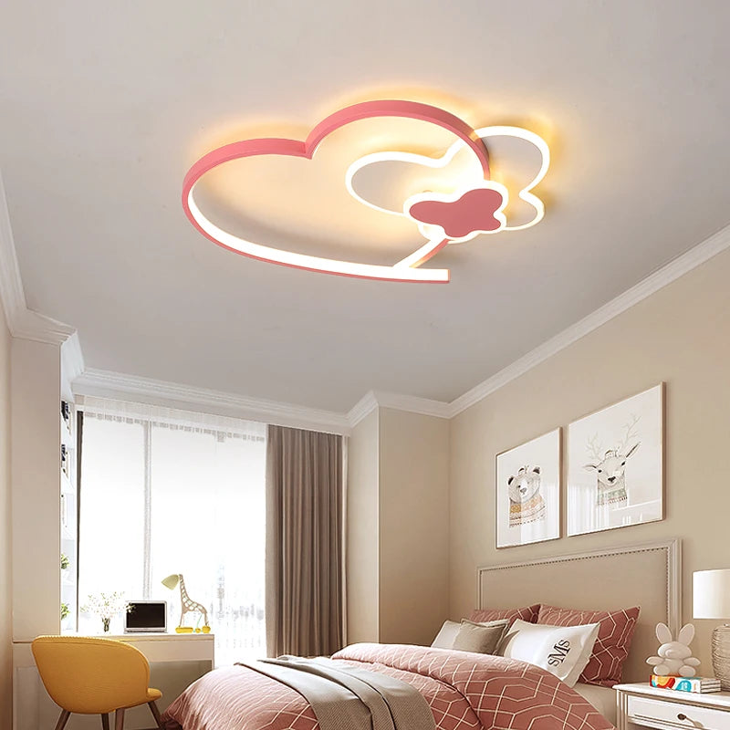 lampe rose nuage moderne enfantine blanc fixe flux2492000 toucher interrupteur