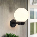 applique murale moderne noire abat jour transparent e27 résistante eau d15cm d20cm