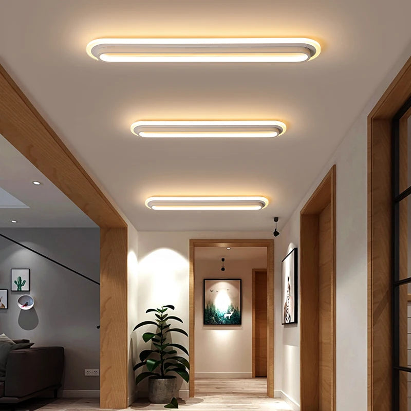 plafonnier led long linéaire moderne blanc aluminium couloir salon chambre minimaliste chic