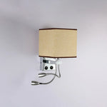lampe murale moderne beige chrome toile lin interrupteur spot e27 cuisine chambre coucher entrée