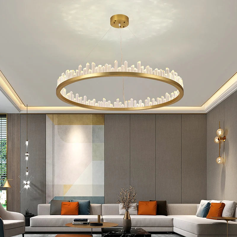 Suspension lumineuse moderne or blanc pendants coniques élégante salon chambrehôtel