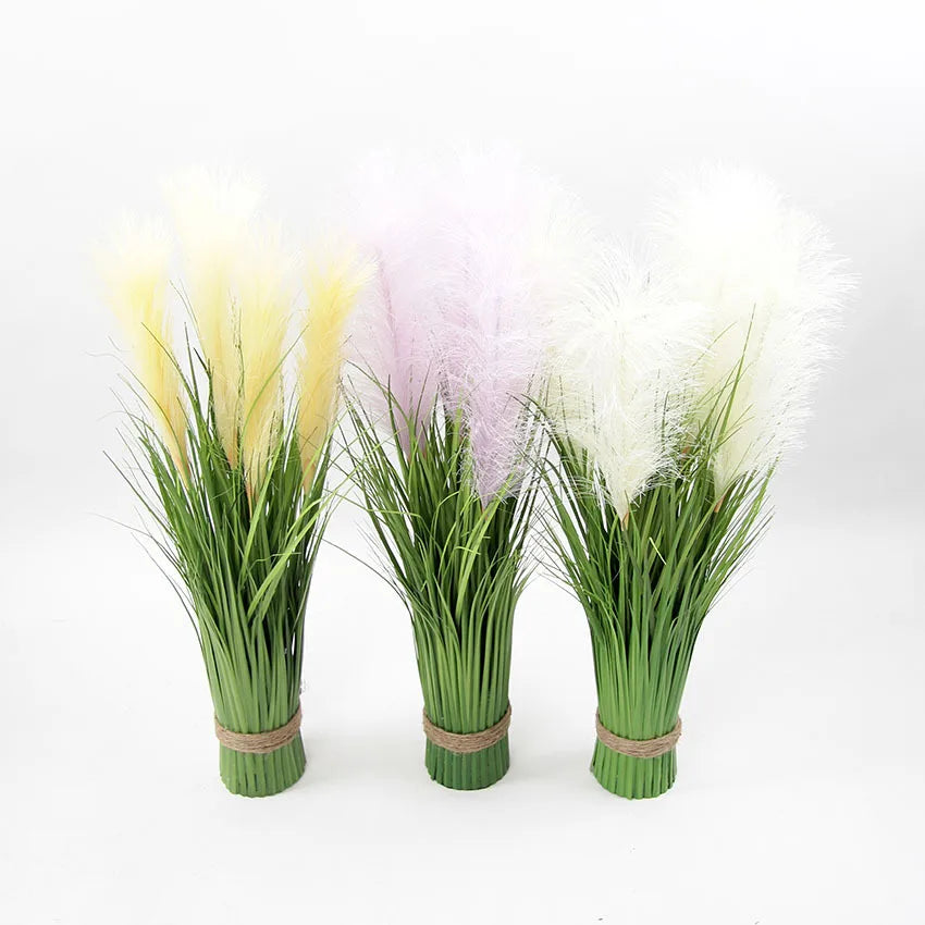 bouquet artificiel herbe fleurs papillons naturel rustique extérieur décoration jardin marron vert violet blanc