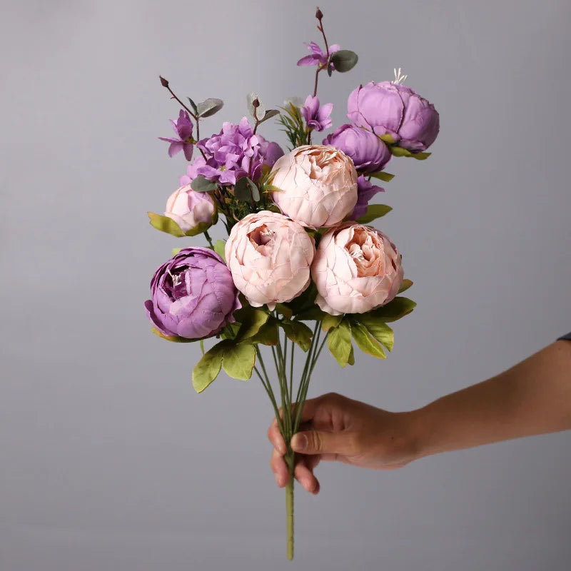 bouquet fleurs artificielles pivoine romantique intérieur décoration maison anniversaire mariage baby shower