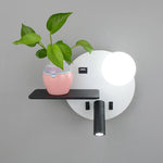 lampe murale moderne étagère usb blanc noir rose adjustable chambre salon