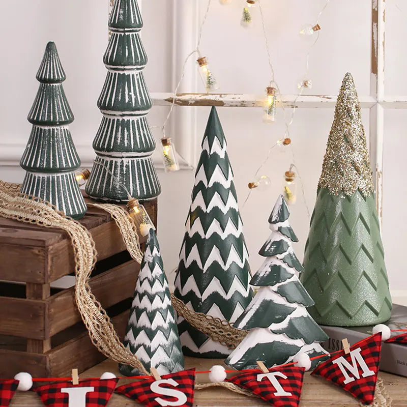 Décoration festive miniature en résine couleur olive