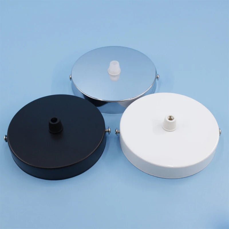 plaque suspension moderne noir blanc argenté métal rond