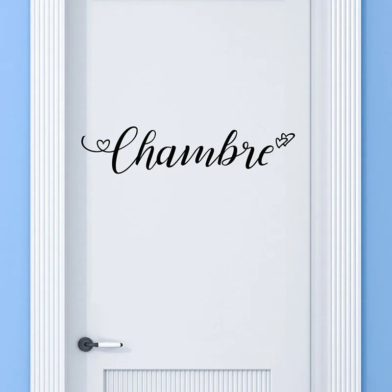 Autocollant porte chambre amour français Ombre Interieur