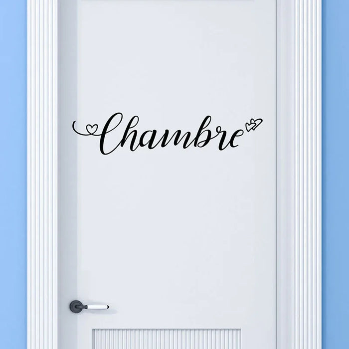 Autocollant porte chambre amour français Ombre Interieur