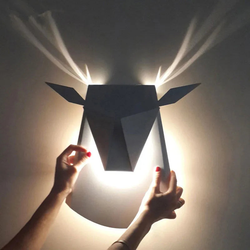 applique murale moderne forme cerf doré luminaire décoration chambre couloir salle manger led blanc