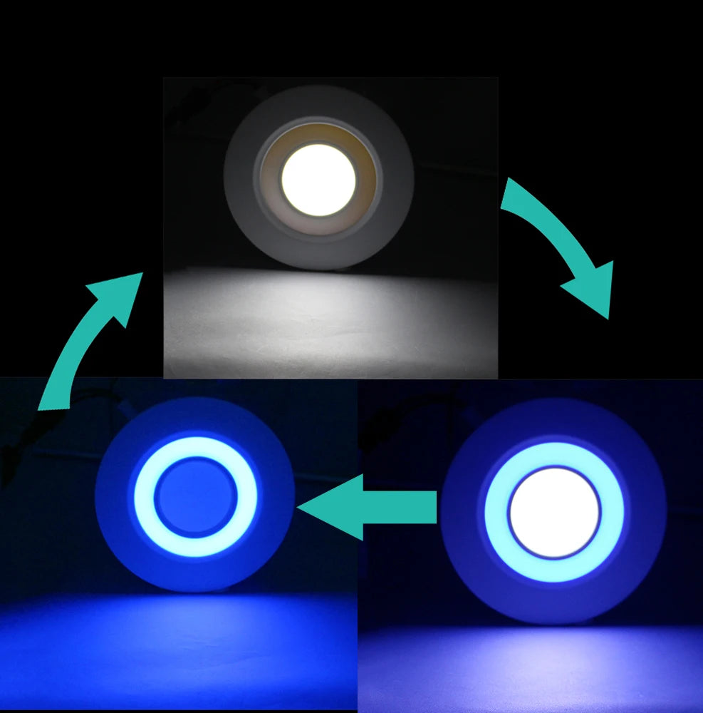 lampe led moderne adhésive blanc bleu ronde carrée 16w 24w 6w 9w