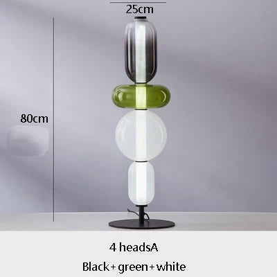 lampe sol moderne rouge blanc doré pied stable minimaliste vitrail led translucent