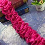 ruban plissé polyester largeur 8cm bleu rose jaune noir blanc violet moderne décoration bricolage