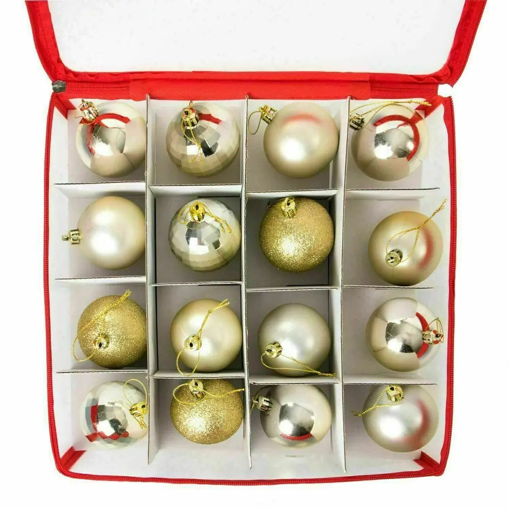 Boîte de rangement boules Noël ouverte avec boules