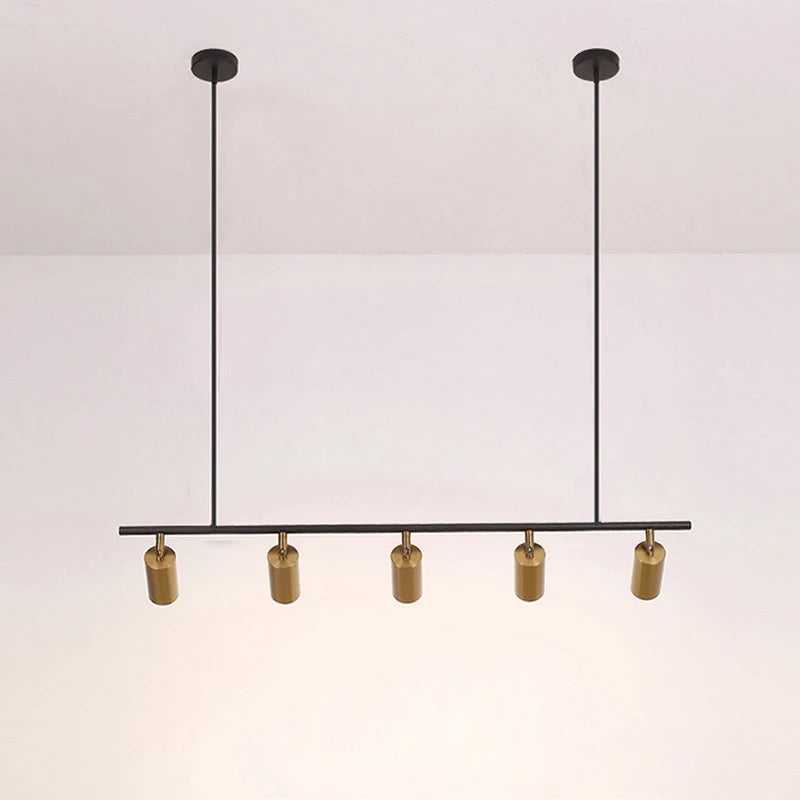 suspension lumineuse moderne noir doré tête brillante métal poli minimaliste