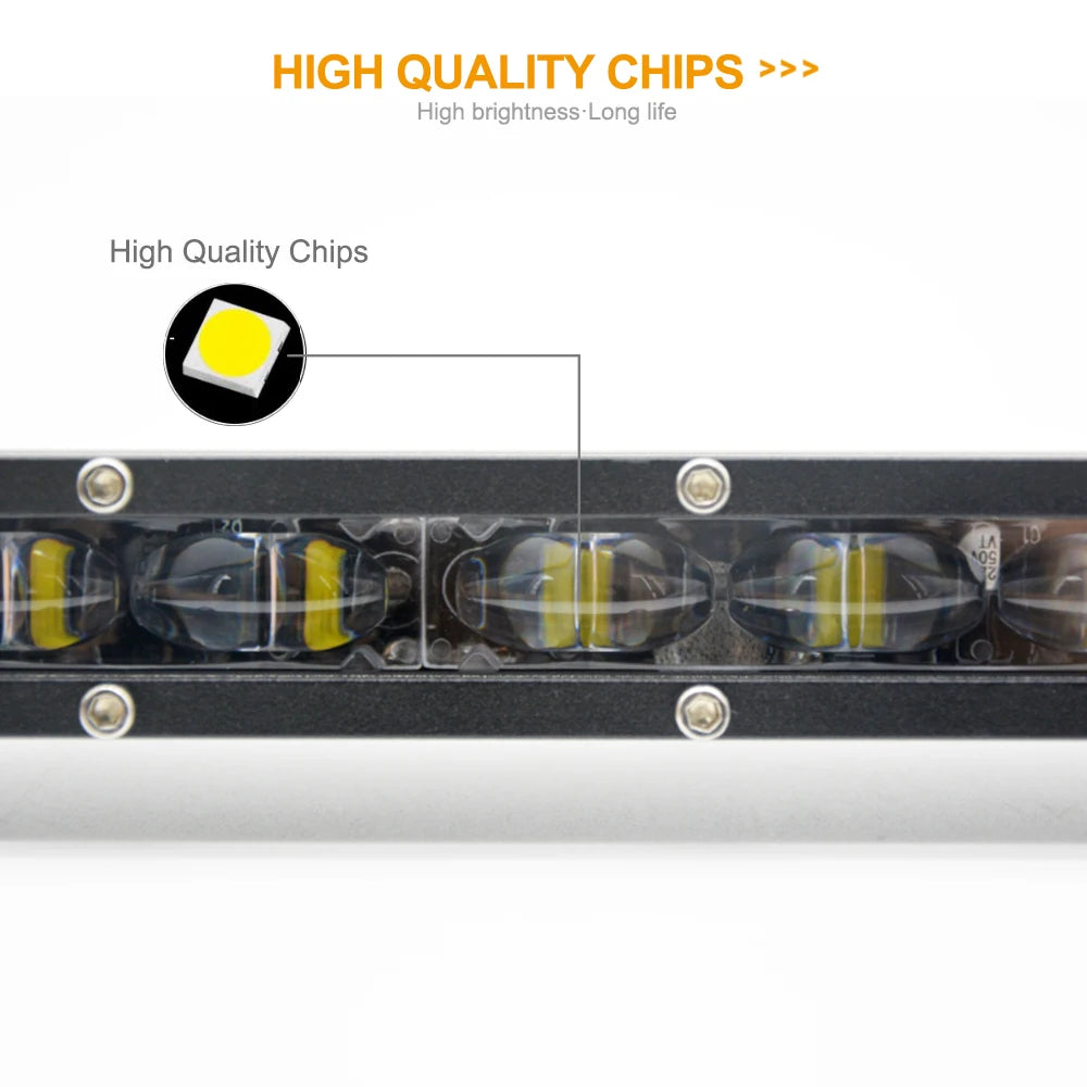 barre lumineuse led noire moderne 13 20 25 32 inches clips ip68 combo beam