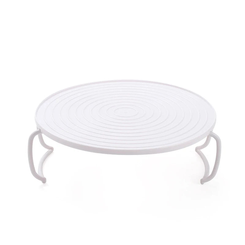 support cuisine blanc spirale réutilisable multiple niveaux moderne poignées assiettes