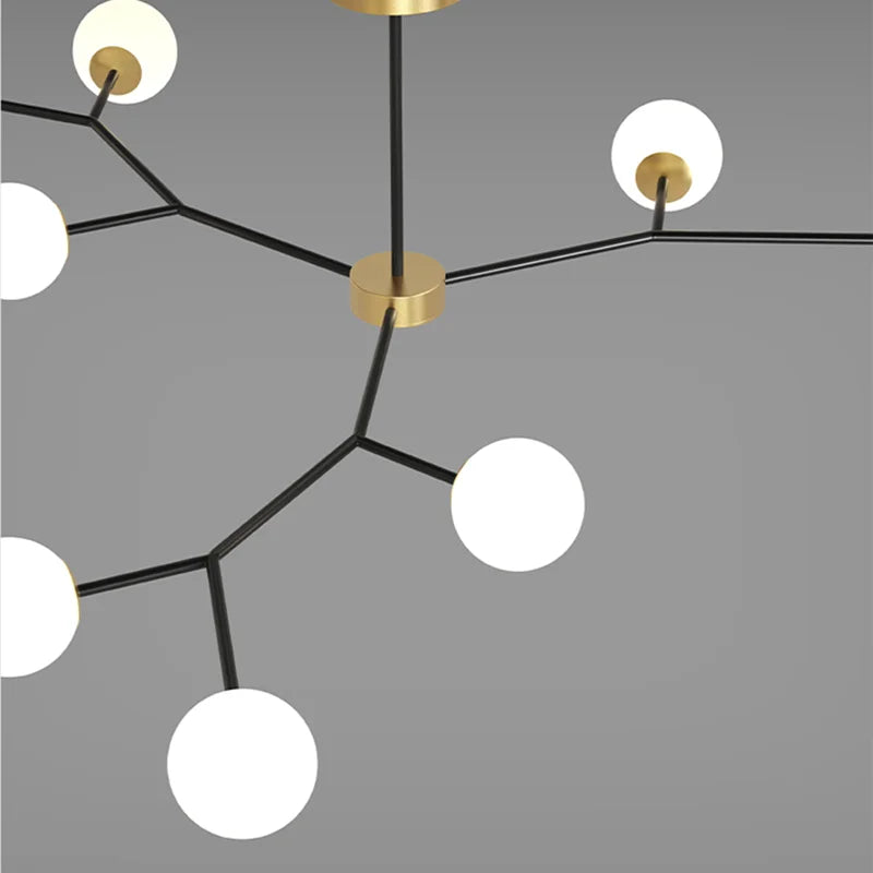 chandelier moderne suspension led 12 lumières blanc doré chambre salon