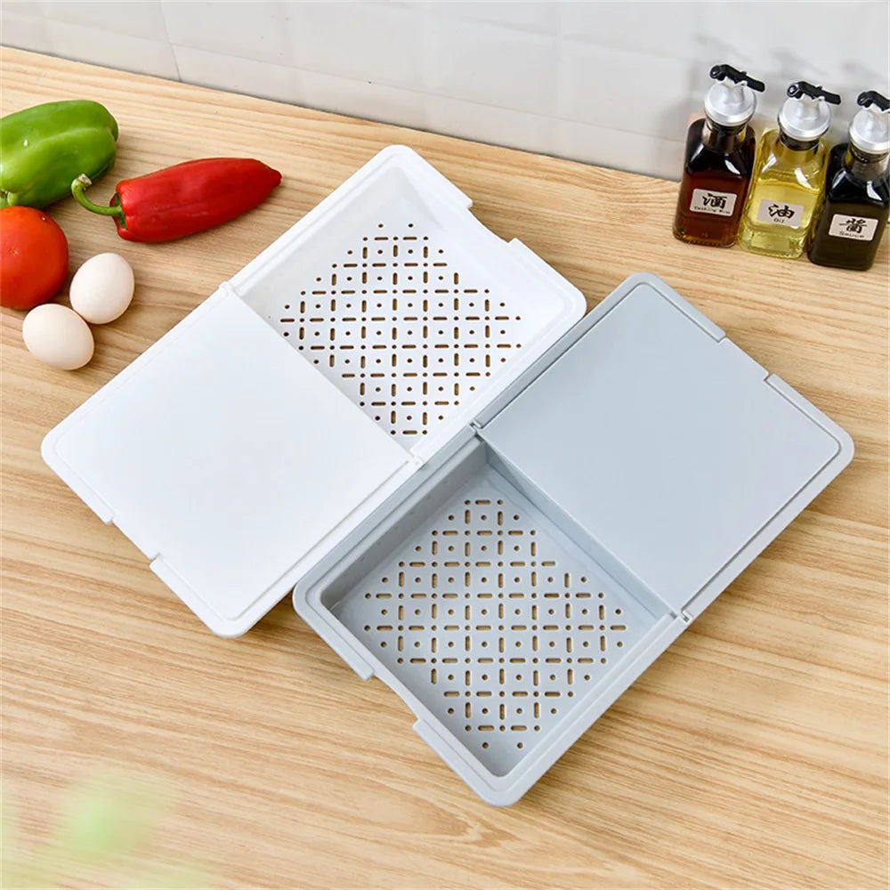 planche découper pliable bac intégré blanc gris cuisine moderne utilitaire 35cm 20cm 4cm