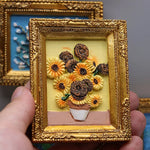 cadre photo or peinture van gogh art miniature aimants réfrigérateur nature morte starry sky