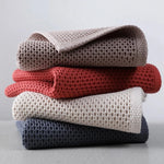 serviettes coton rapides séchage moderne beige rouge gris maille opaqueness