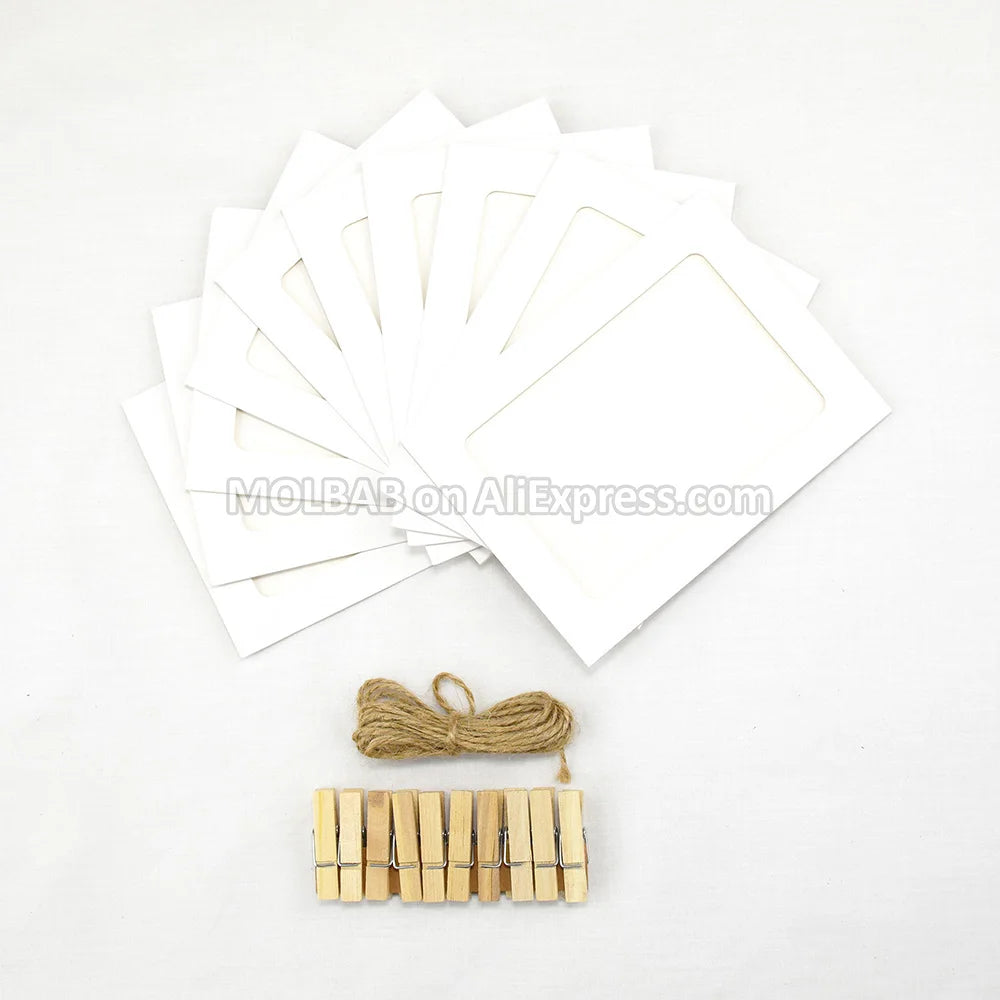 cadres photo multicolores glitter simples blanc noir marron clips bois inches