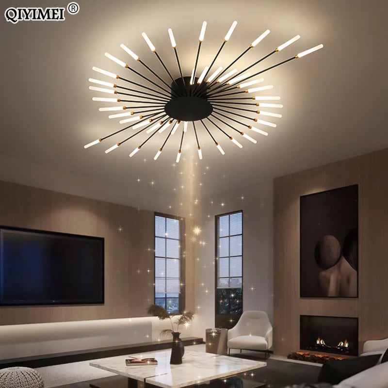 plafonnier moderne or noir lumineux acier alimentation électrique flux lumineux élevé chambre salon