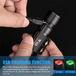 lampe frontale led rechargeable 18650 batterie usb 600lm noir bleu double lentille