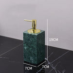 ensemble salle bain marbre vert doré distributeur savon porte brosse dents plateau rangement