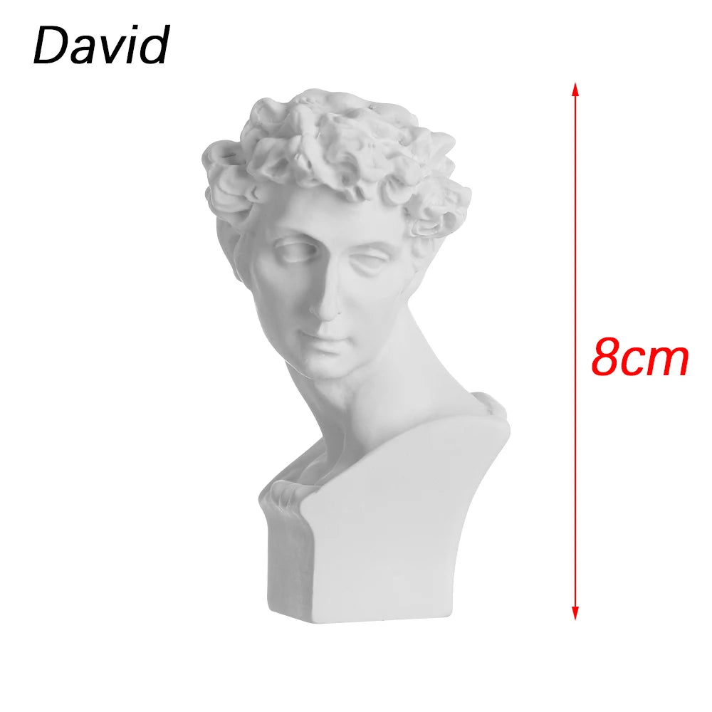 buste sculpté résine blanc détails granuleux classique réaliste décoration intérieureportrait miniature