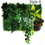 panneau végétal artificiel feuilles naturelles extérieur herbes variées stylisé accrochableextérieur vertbrunfoncé