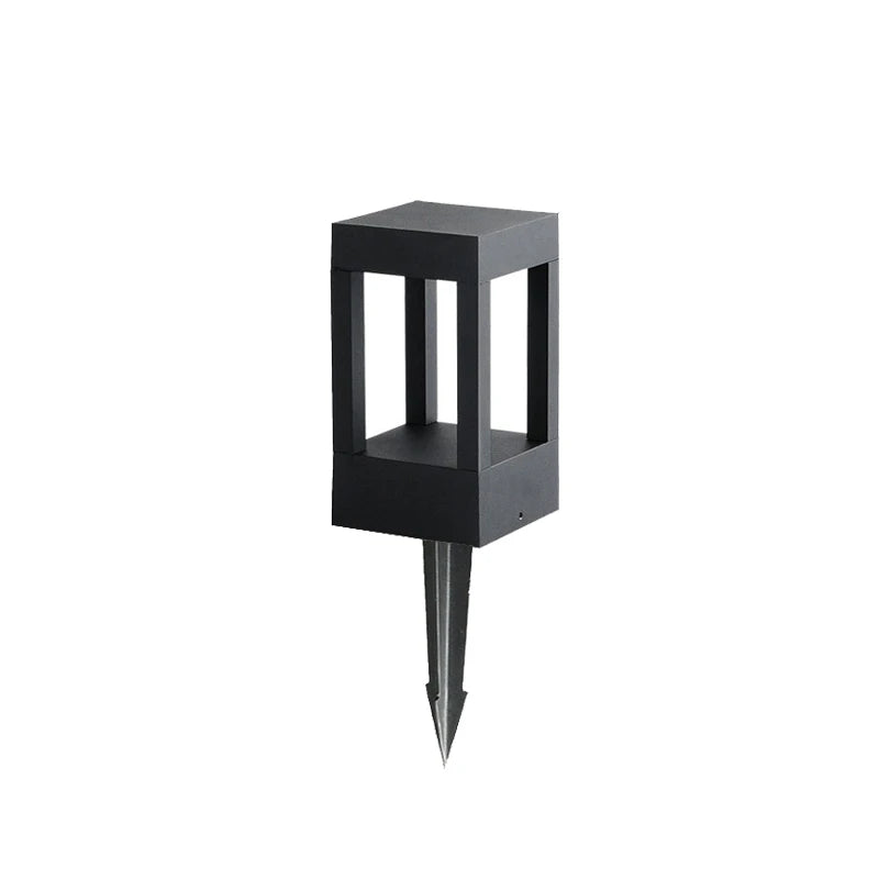 lampadaire extérieur led moderne noir ip65 étanche 10w lumiere chaude jardin contemporain