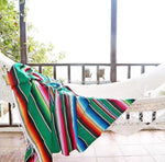 serviette plage multicolore rayures horizontales boho chic grande couverture pique nique voyage maison
