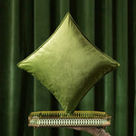 coussin velours carré vert foncé décoration intérieure élégante 30x50cm chambre salon farmhouse