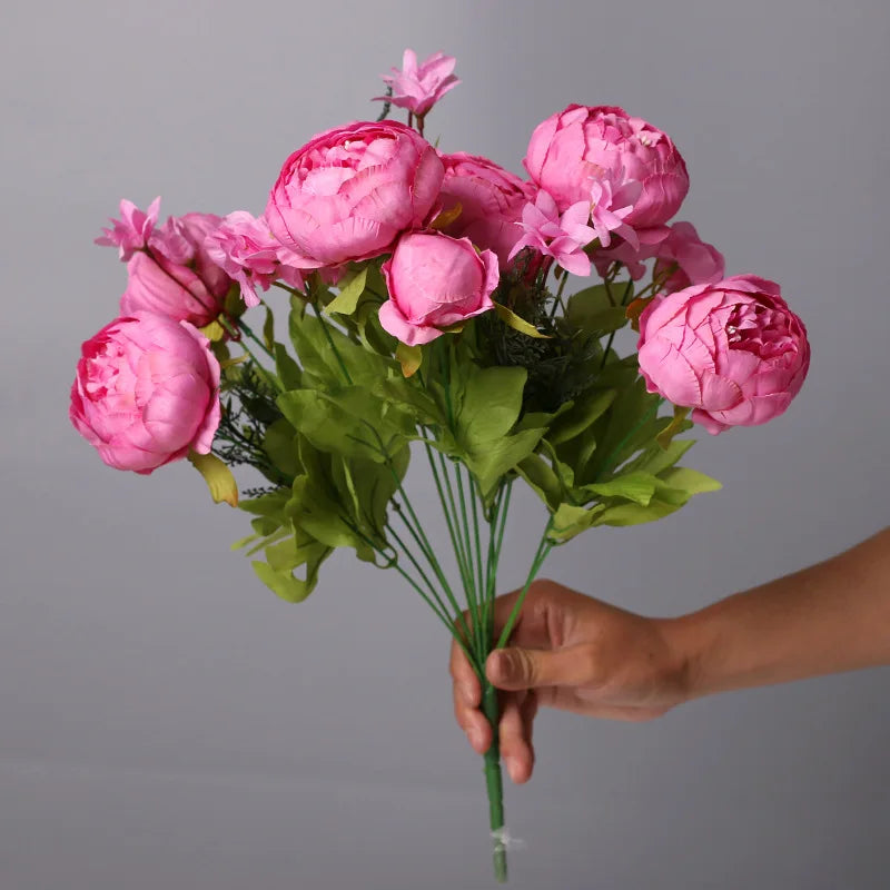 bouquet fleurs artificielles pivoine romantique intérieur décoration maison anniversaire mariage baby shower