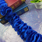 ruban plissé polyester largeur 8cm bleu rose jaune noir blanc violet moderne décoration bricolage