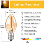 ampoules led filament transparentes dorées 2200k vintage e12 25000h 249lm