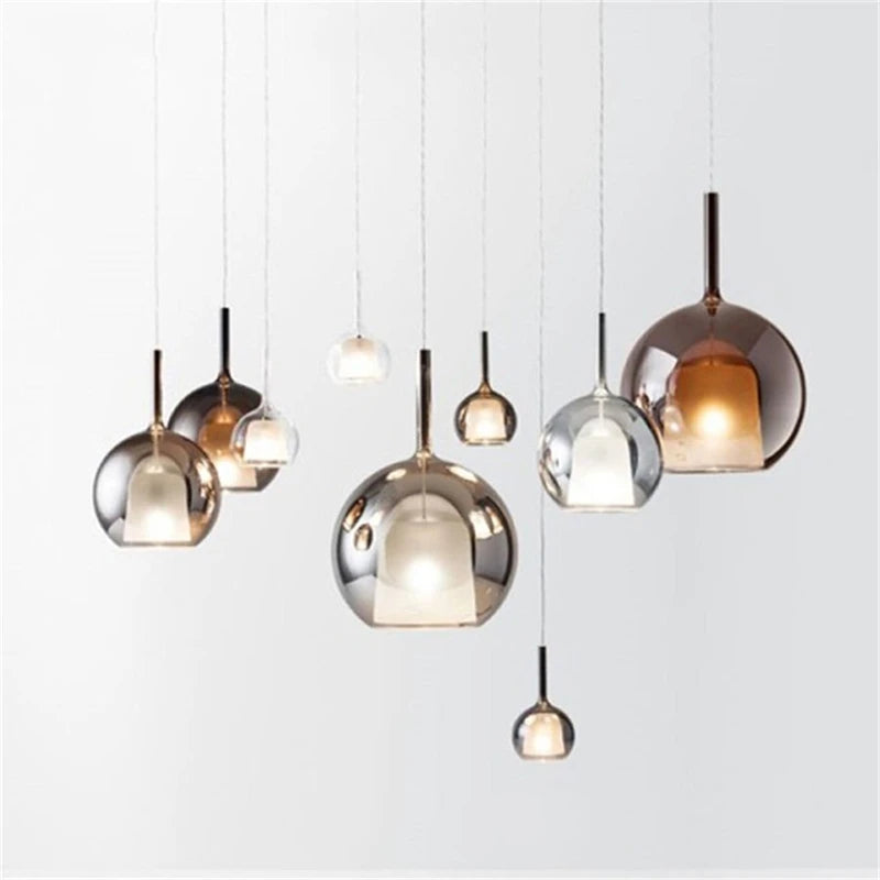 suspension lumineuse moderne transparent miroir doré led 249 2000 lumens 90 260v 5mètres carrés