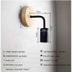 lampe murale industrielle vintage bois clair noir ampoule filament éclairage moderne fixée mur