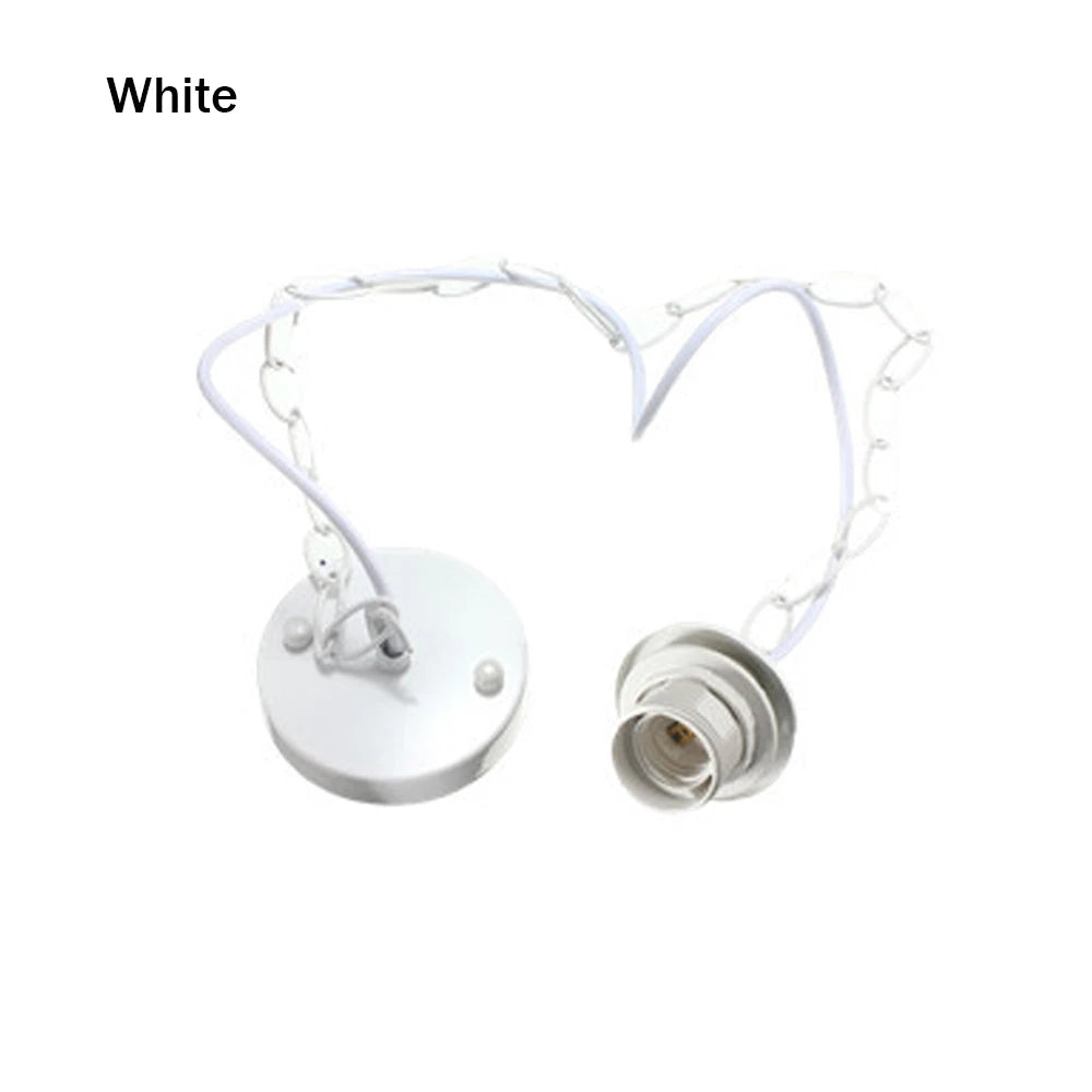 support lampe suspendue vintage chaîne métallique or bronze chrome blanc eyelets vis inclusion