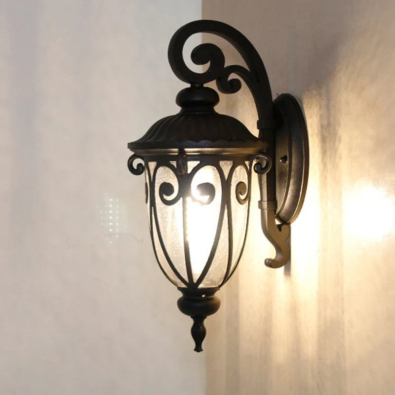lampe murale classique ornements floraux verre translucide vintage éclairage chambre salle bains entrée étude