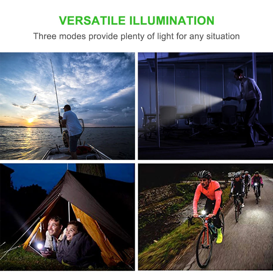 linterna led recargable alta potencia zoomable resistente al agua con modo variador camping trekking