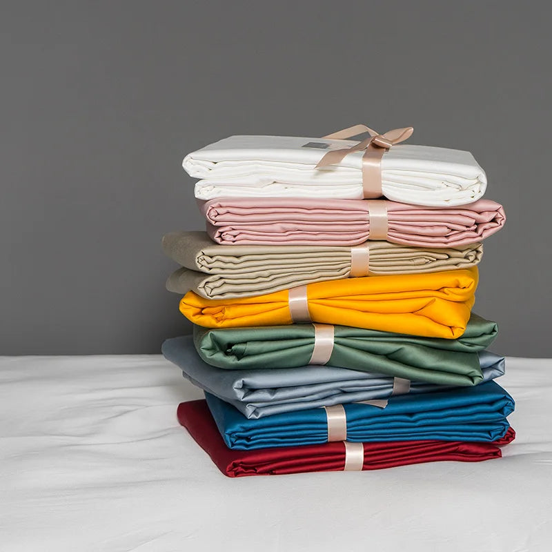 drap plat soie mûrier naturel uni lit double grande taille moderne